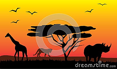 African landscape Vector Illustration