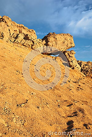 African landscape rock formations in desert Stock Photo