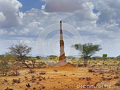 African landscape with termitary Stock Photo