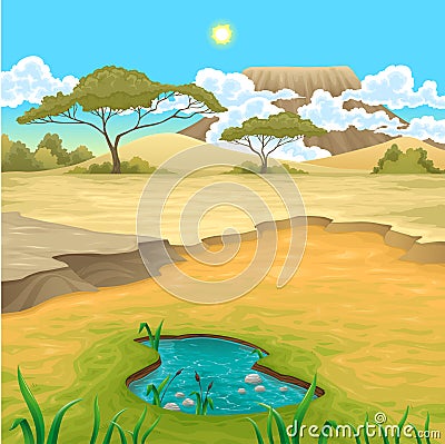 African landscape Vector Illustration