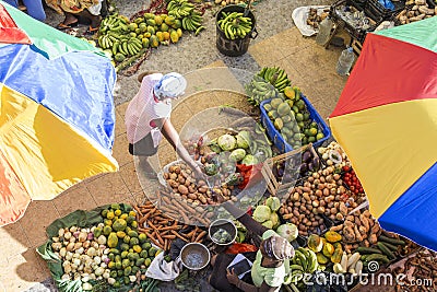 African market, Assomada, Santiago Island, Editorial Stock Photo
