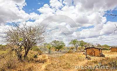African Masai village Stock Photo