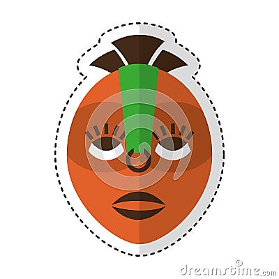 African mask ethnicity icon Vector Illustration