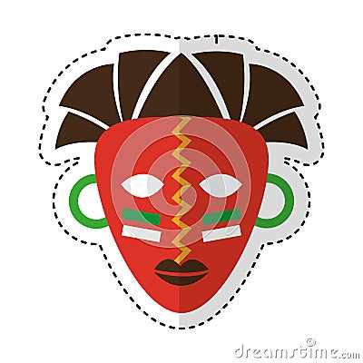 African mask ethnicity icon Vector Illustration