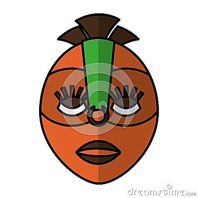 African mask ethnicity icon Vector Illustration