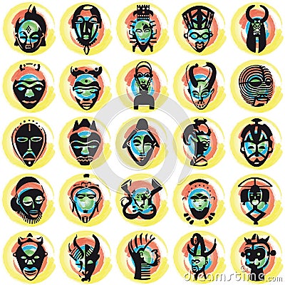 African masks Stock Photo