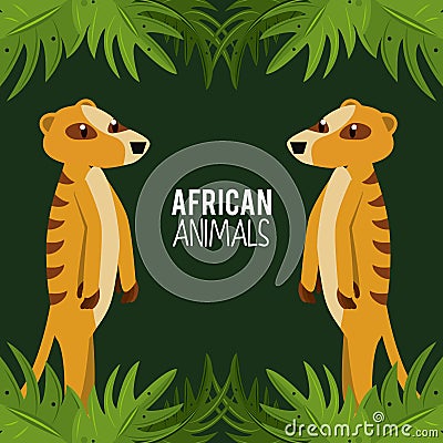 African animals cartoon Vector Illustration