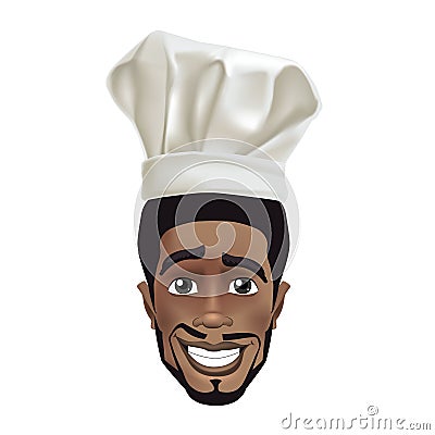 African men smiling chef. Vector Illustration