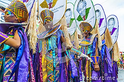 African messengers in Trinidad Carnival Editorial Stock Photo