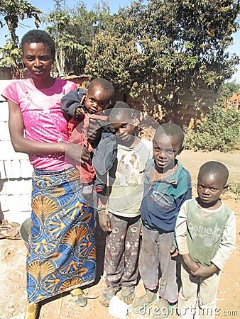 African mother and children Editorial Stock Photo