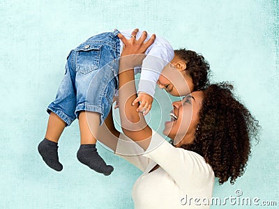 African mother with happy baby Stock Photo
