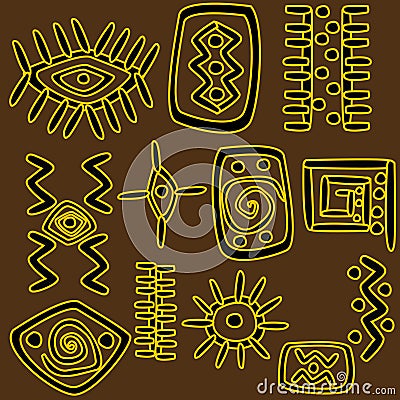 African motifs background Vector Illustration