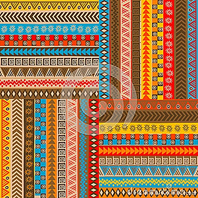 African motifs background.Tribal seamless pattern Vector Illustration