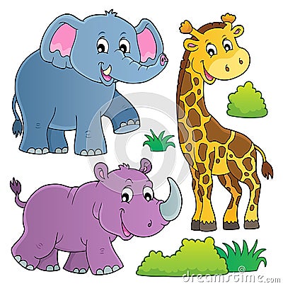 African nature theme set 2 Vector Illustration