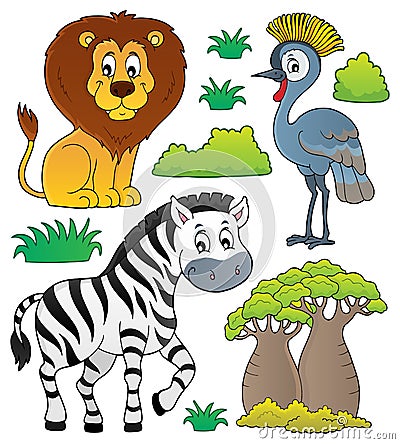 African nature theme set 3 Vector Illustration