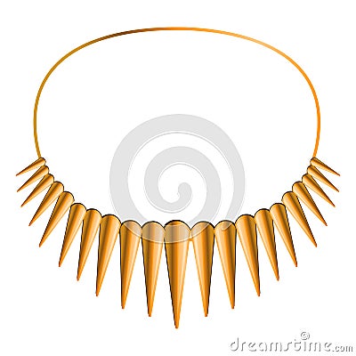 African necklace icon, cartoon style Vector Illustration