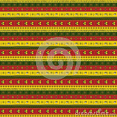 African ornament of horizontal stripes Vector Illustration