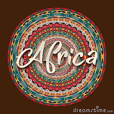 African pattern logo mandala element vector template. Africa Ethnic logo text, traditional ethnic symbol embroidery print. Kenya Vector Illustration