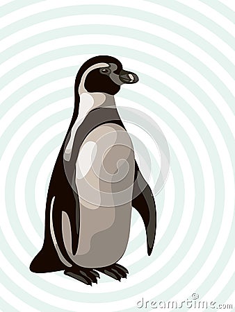 African penguin on abstract background. Vector illustration Vector Illustration