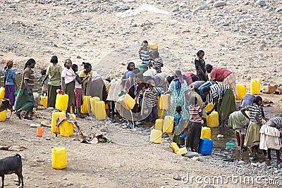 African people and water Editorial Stock Photo