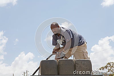 African petrol pump Editorial Stock Photo