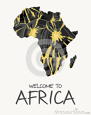 African radiated tortoise map illustration Vector Illustration