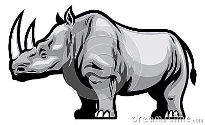 African Rhino Vector Illustration