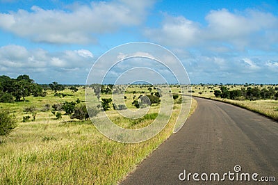 African road in savanna, South Africa Stock Photo