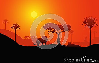 African savanna landscape Stock Photo