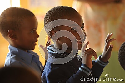 African School children singing Editorial Stock Photo