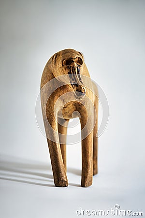 african sculpture wooden baboon Stock Photo