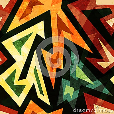 African seamless pattern with grunge effect Vector Illustration