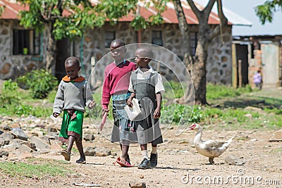 African children on the street Editorial Stock Photo
