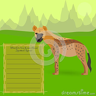 African Spotted Hyena Vector Illustration