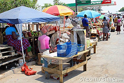 African street market vendors women, Namibia Editorial Stock Photo