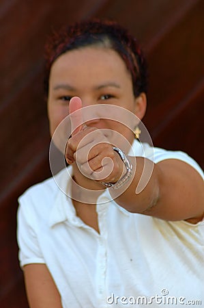 African thumb up Stock Photo