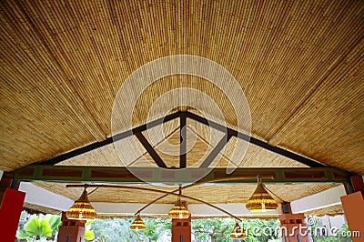 African traditional ethnic house vegetal ceiling Stock Photo