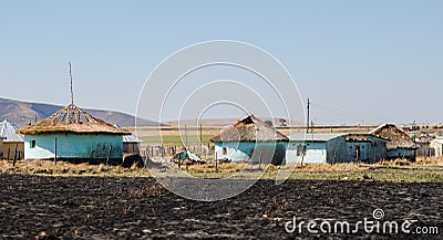 African typical rural houses. South Africa Stock Photo