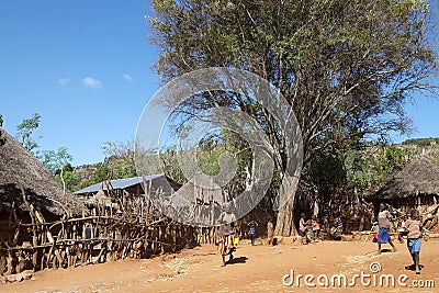 African village and people Editorial Stock Photo
