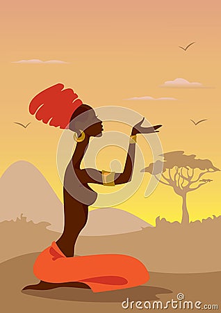 African Woman Vector Illustration