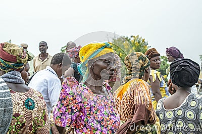 African woman on crowded market, Uganda Editorial Stock Photo