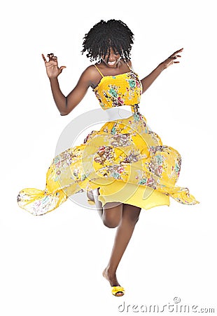 African woman dancing Stock Photo