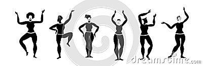 African woman dancing.Black woman vector body.Tribe decor art.Africa fashion.Ethnic diversity women.body positive beauty.Afro vibe Vector Illustration