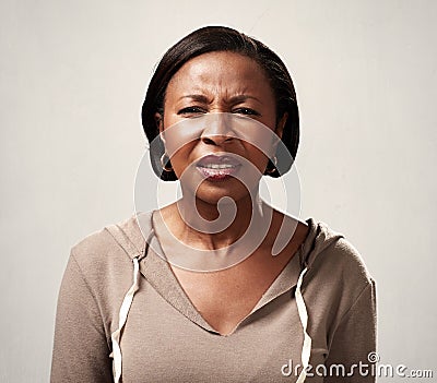 African woman incomprehension Stock Photo
