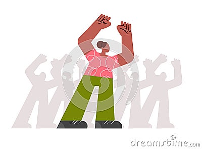 African women at a protest. Feminism. Vector Illustration