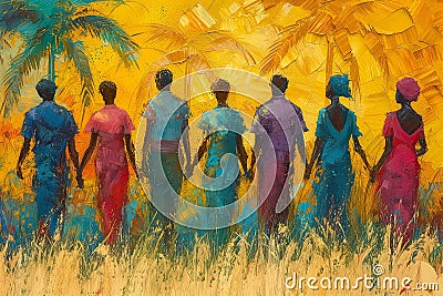 African World Heritage Day, black women of Africa, celebrate honor to ancestors, culture identidy and history Stock Photo