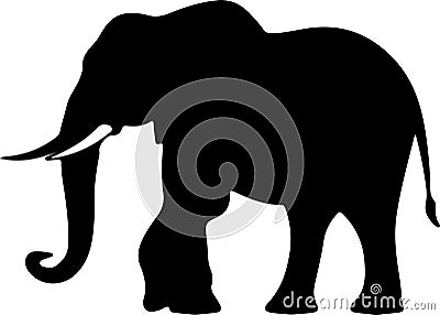 Africanelephant Black Silhouette Generative Ai Vector Illustration