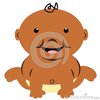 Afro American baby Vector Illustration