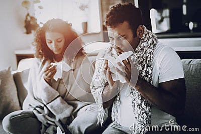 Afro American Couple Having A Desease At Home. Stock Photo