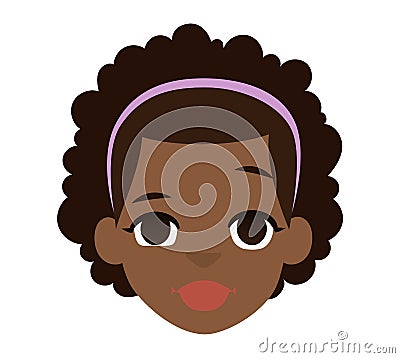 Afro american girl vector illustration. Vector Illustration